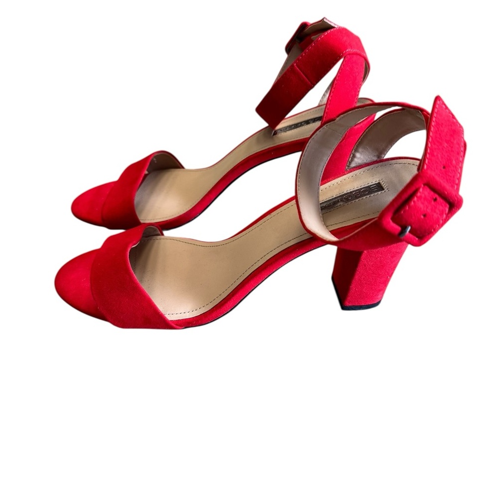 Bcbgeneration Open Toe Ankle Strap Red Heels Size… - image 3